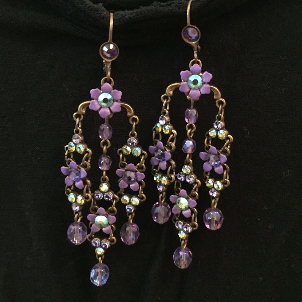 Original Michal Negrin flower chandelier earrings